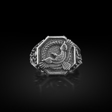 Bague chevalière corbeau