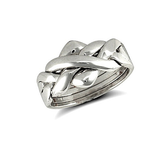 Bague puzzle blanc - puzzle, or
