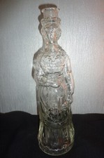 Ancienne Bouteille Legras Personnage Femme Lorraine verre soufflé moulé