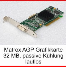 Profil Bas SFF Silencieux Graphique Matrox AGP DVI G450 32 MB Passif Cooler G22