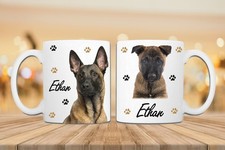 Mug chien Malinois personnalisé prénom – Tasse céramique – Cadeau unique