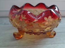 LEGRAS MONTJOYE COUPE VIDE POCHE TRIPODE A COL POLYLOBE EMAILLE DORE BICOLORE