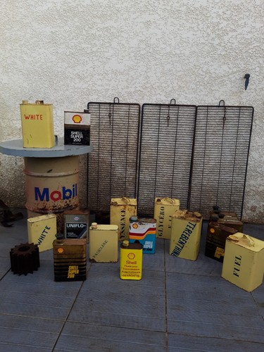 Vintage oil can collection - oil,