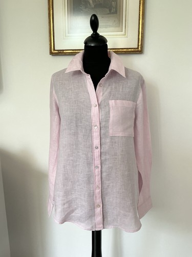 Chemise lin rose pale - chemise, en