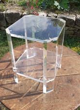 table d'appoint ou bout de canapé vintage en Plexiglas David Lange, estampillée