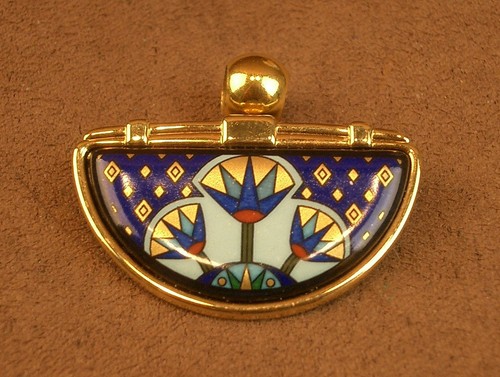 Pendentif métal emaillé - métal,