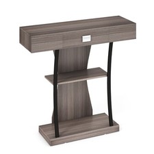 Table Console 3 Étagères Meuble d'Entrée L91 x P30 x H88 Style Scandinave Dispo