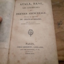 ATALA, RENE, les aventures du dernier ABENCERAGE CHATEAUBRIAND ledentu 1830