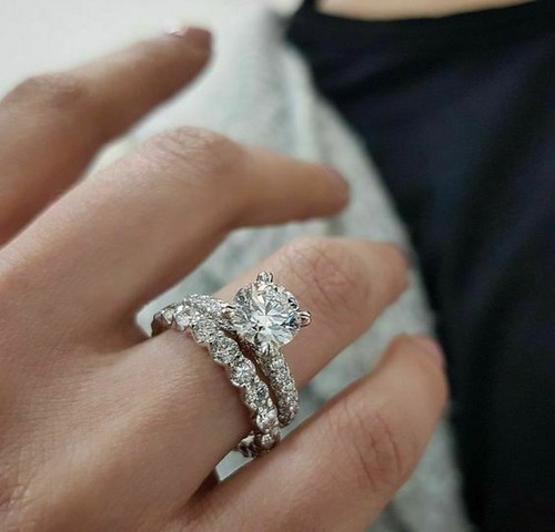 Bague fiançailles sertie - bague,