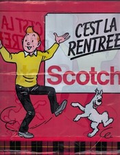 HERGE . SAC EN PLASTIQUE . TINTIN PUB SCOTCH . 1984 .