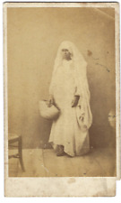 Photo CDV Femme africaine et son panier Alger Algérie 1860 albumine Maison Dubos