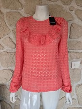 Blouse ajourée corail modèle