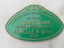 PLAQUE DE CONCOURS AGRICOLE DE BOUCHERIE LIVAROT 2009 NORMANDIE