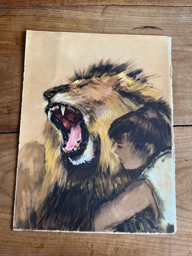 Lithographie n145 lion pierre - n145,