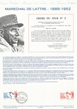 Document Philatélique 1er Jour, MARECHAL DE LATTRE, 1989, N°YT2611
