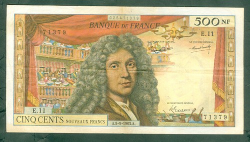 Rare billet 500nf molière - billet,