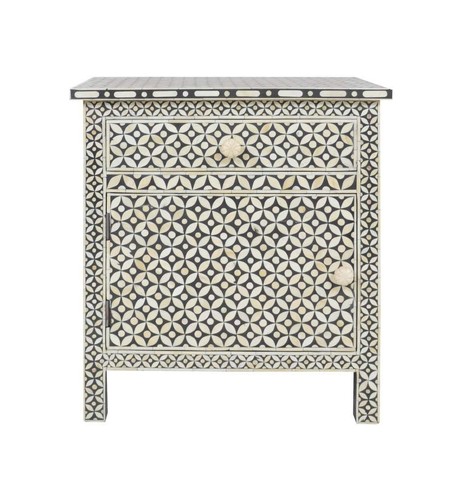 Chevet noir motif - chevet,