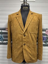 Blazer homme en cuir daim