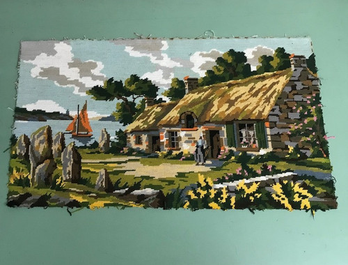 Vintage cottage bord mer - cottage,