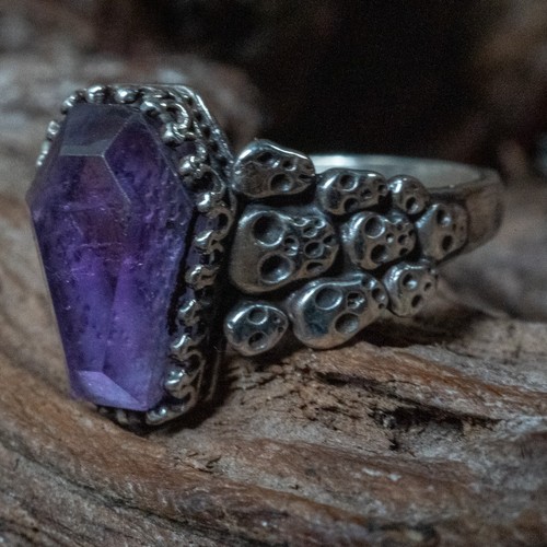 Améthyste cercueil bague - améthyste,