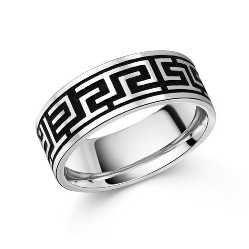 Bague homme argent noir - homme,