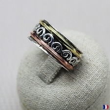 Bague argent 925 massif mixte