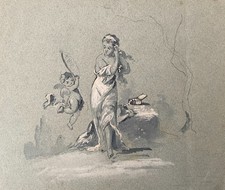 Dessin ancien, femme et