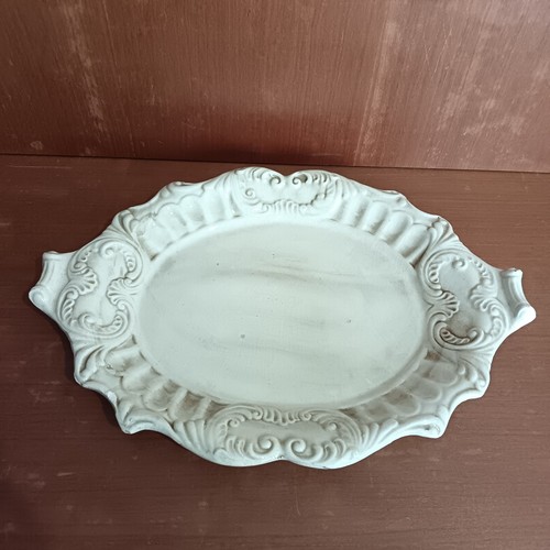 Grand plat barbotine ovale - grand,