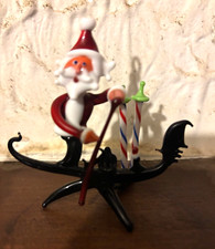 Murano Gondole vénitienne en verre soufflé à la main  Père Noël en verre