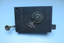 grande serrure ancienne à tirette marque R J