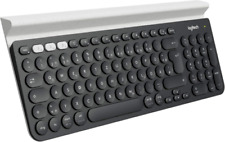 Logitech K780 Clavier sans Fil, QWERTZ Allemand - Gris Foncé/Blanc  