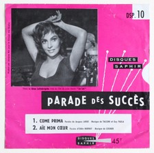 GINA LOLLOBRIGIDA SEXY GIRL COVER FLEXI DISC french disques saphir DSP 10 SP