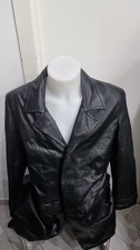 Veste Manteau Homme en Cuir Couleur Noir Taille XL Code AN96