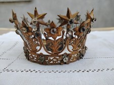 Couronne De Vierge XIXè Reliquaire avec Strass Napoléon III 