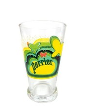 Verre perrier vintage motif - verre,