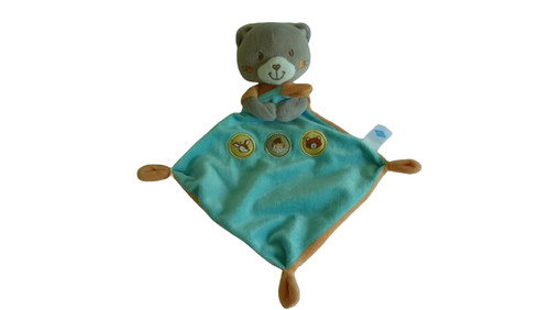Doudou chat ours plat comme