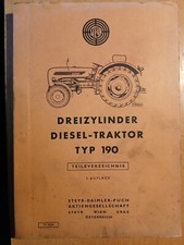 Steyr tracteur 190 : Teileverzeichnis - catalogue pièces 1963