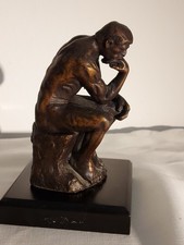 Statue en Bronze Le Penseur par Rodin 12cm Vintage