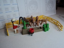 PLAYMOBIL vintage country fermes fermière abreuvoir bovins set 3499 de 1985