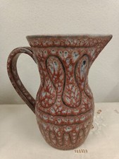 Pichet Céramique A Oiseaux Signé Jean Austruy A Vallauris HT 19 Vintage 