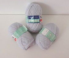 PINGOUIN Lot 10 Pelotes Pingoperle Gris Clair Acrylique + Laine Made in France