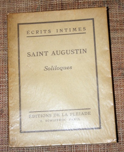 Saint augustin soliloques - soliloques, ed