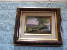 tableau emaux d'art de Limoges signé n gauthier paysage vintage