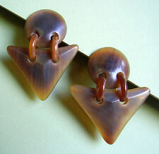 768 / BOUCLES D'OREILLE CLIPS EN CORNE DE BOEUF