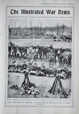 1916 WWI WW1 Imprimé Cavalerie Déjeuner Sur Britannique Avant En France Selle As