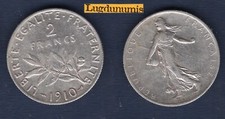 2 Francs Semeuse 1910 TB III argent - III République, 1871-1940