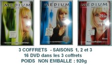 150 - 3 COFFRETS (16 DVD) SERIE TV "MEDIUM" SAISONS 1 à 3 - PATRICIA  ARQUETTE- 