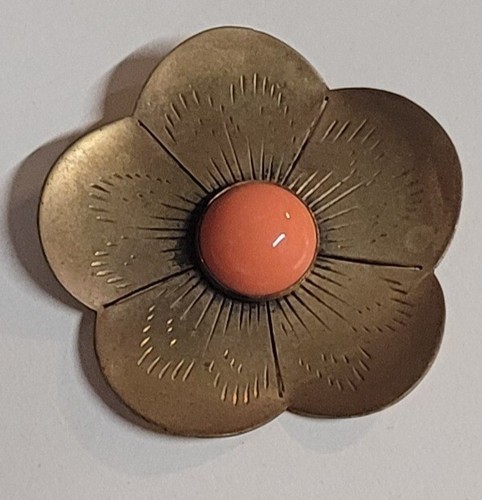 Broche vintage fleur - fleur, cuivre