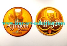 AFFLIGEM 2 SOUS BOCK DESSOUS VERRE BIERE ABBAYE, R/V DIFFÉRENT, BAR BEER COASTER