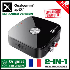Transmetteur Récepteur Bluetooth 5.4 2-en-1 aptX Audio Sans Fil TV Casque Hi-Fi